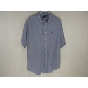 Ralph Lauren Blake Shirt Mens XL Purple Gingham Check‎ Button Down Short Sleeve